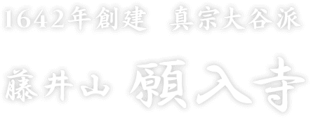 1642年創建 真宗大谷派 藤井山 願入寺